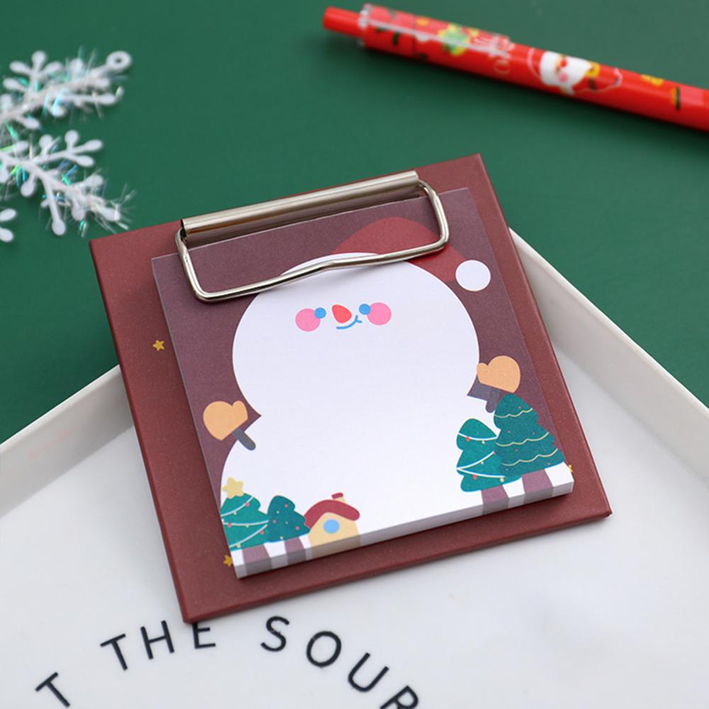 학교 노트 패드, 휴대용 크리스마스 귀여운 산타 눈사람 메모 메모장